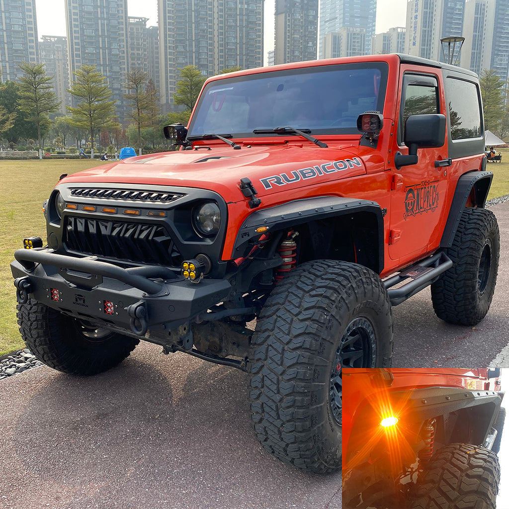 MTNTOPCN Steel Fender Flares compatible for 2007-2018 Jeep Wrangler - Enhance Your Off-Roading Experience with Superior Style and Durability