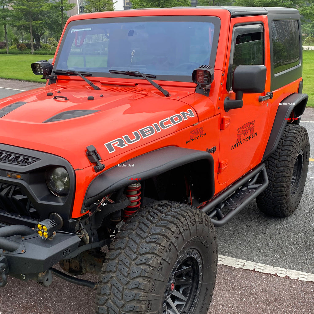 MTNTOPCN Steel Fender Flares Front & Rear + Front Inner Fender Compatible for Jeep Wrangler 2007-2018 JK & JKU Unlimited, Revamp Your Jeep: 2007-2018 Jeep Wrangler Fender Flares for Off-Road Adventures