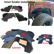 Load image into Gallery viewer, MTNTOPCN Steel Fender Flares Front & Rear + Front Inner Fender Compatible for Jeep Wrangler 2007-2018 JK & JKU Unlimited, Revamp Your Jeep: 2007-2018 Jeep Wrangler Fender Flares for Off-Road Adventures