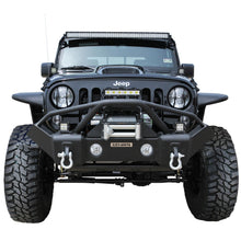 Load image into Gallery viewer, MTNTOPCN Stubby Front Bumper Compatible for 2007-2024 Jeep Wrangler, 2020-2024 Jeep Gladiator - Upgrade Your Off-Road Experience