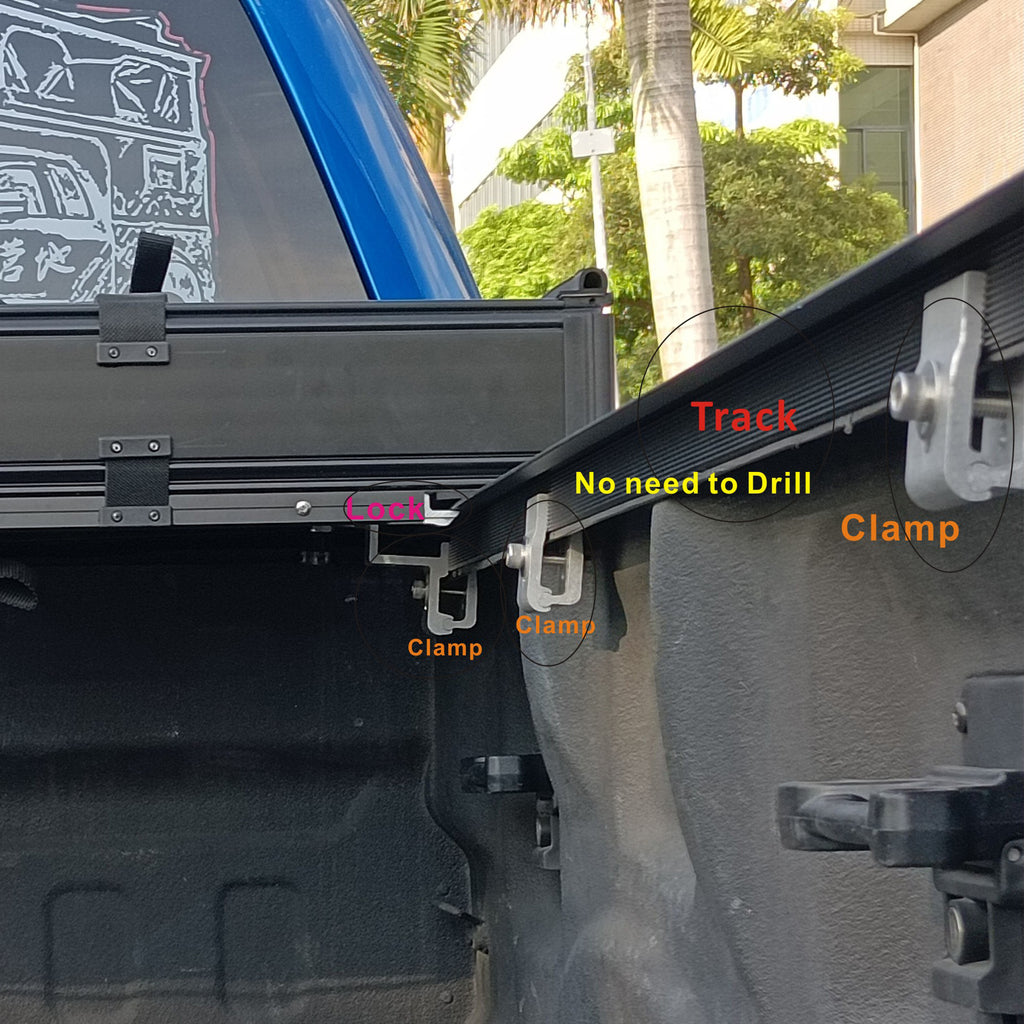 MTNTOPCN Aluminum Quad Fold Tonneau Cover Compatible for 2015-2024 Ford F150 Double Cab/Crew Cab (SuperCrew) (incl. Raptor/Lightning) 5' 7" Bed (67.1")