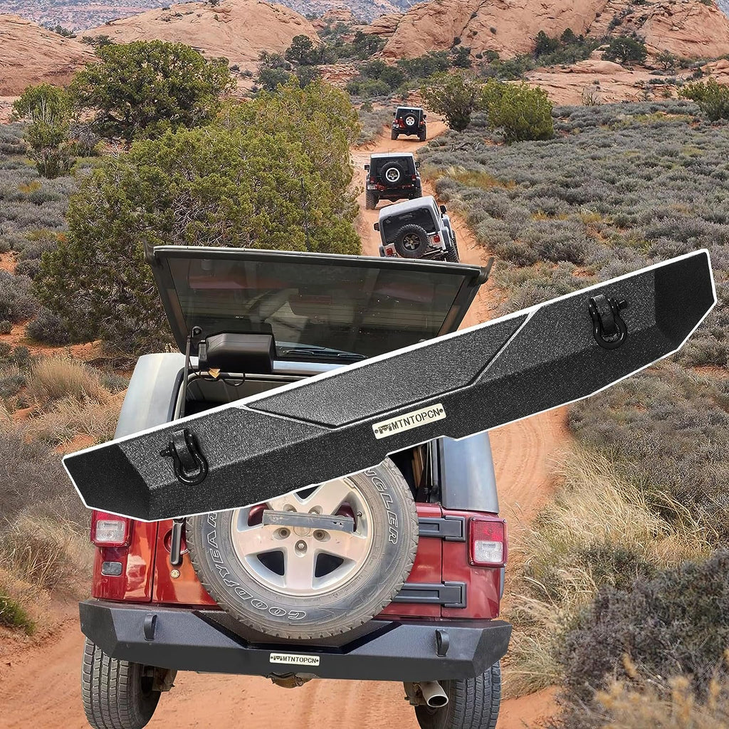 MTNTOPCN Rear Bumper Compatible for Jeep Wrangler JK JKU 2007-2018
