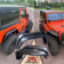 Load image into Gallery viewer, MTNTOPCN OffRoad Design Steel Tube Fender Flares Front & Rear Compatible for Jeep Wrangler 2007-2018 JK & JKU Unlimited 2 Door and 4 Door Models