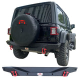 MTNTOPCN Aluminum Rear Bumper - Fits Jeep Wrangler JL/JLU 2018-2024 - Lightweight OffRoad Design - with License Plate Mount