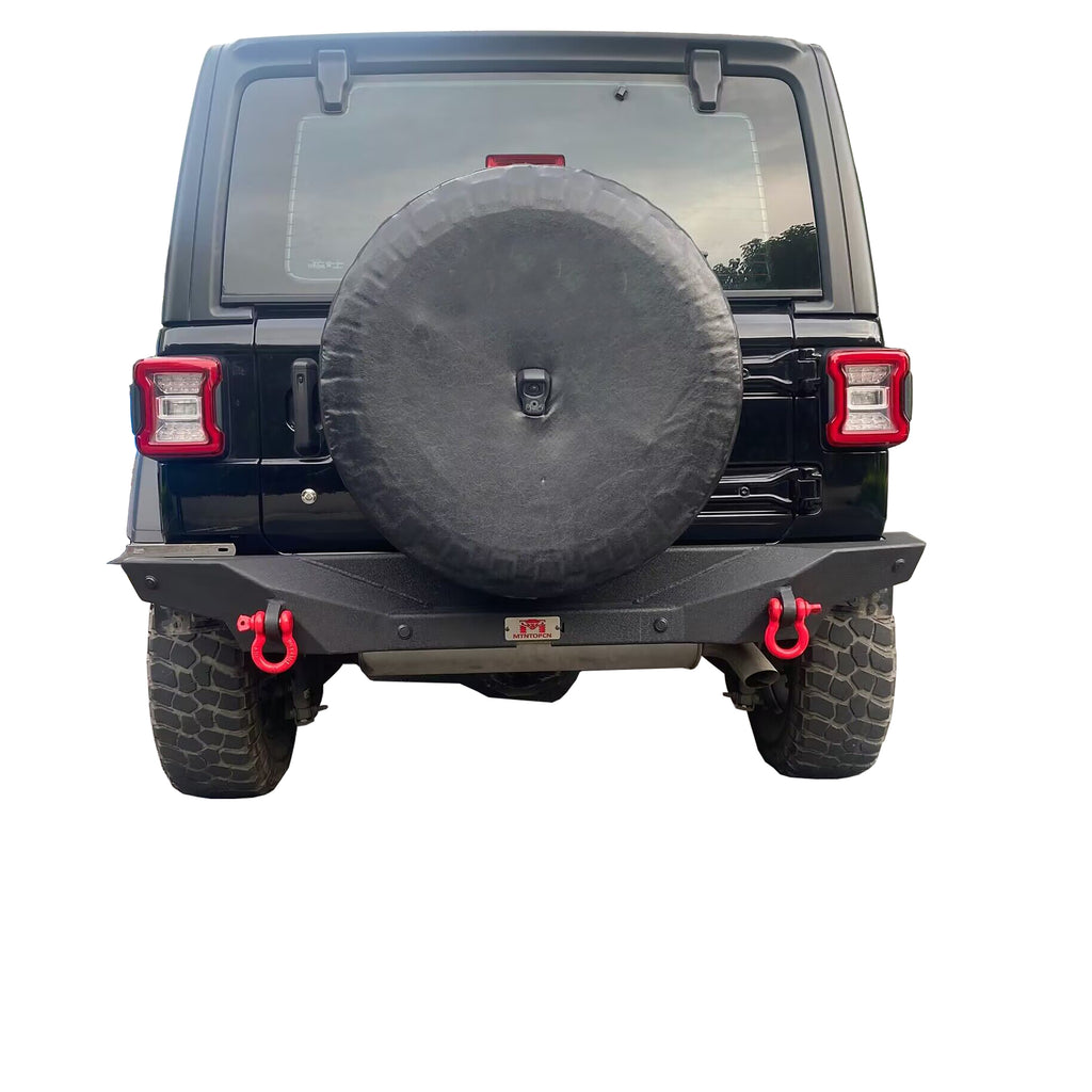 MTNTOPCN Aluminum Rear Bumper - Fits Jeep Wrangler JL/JLU 2018-2024 - Lightweight OffRoad Design - with License Plate Mount