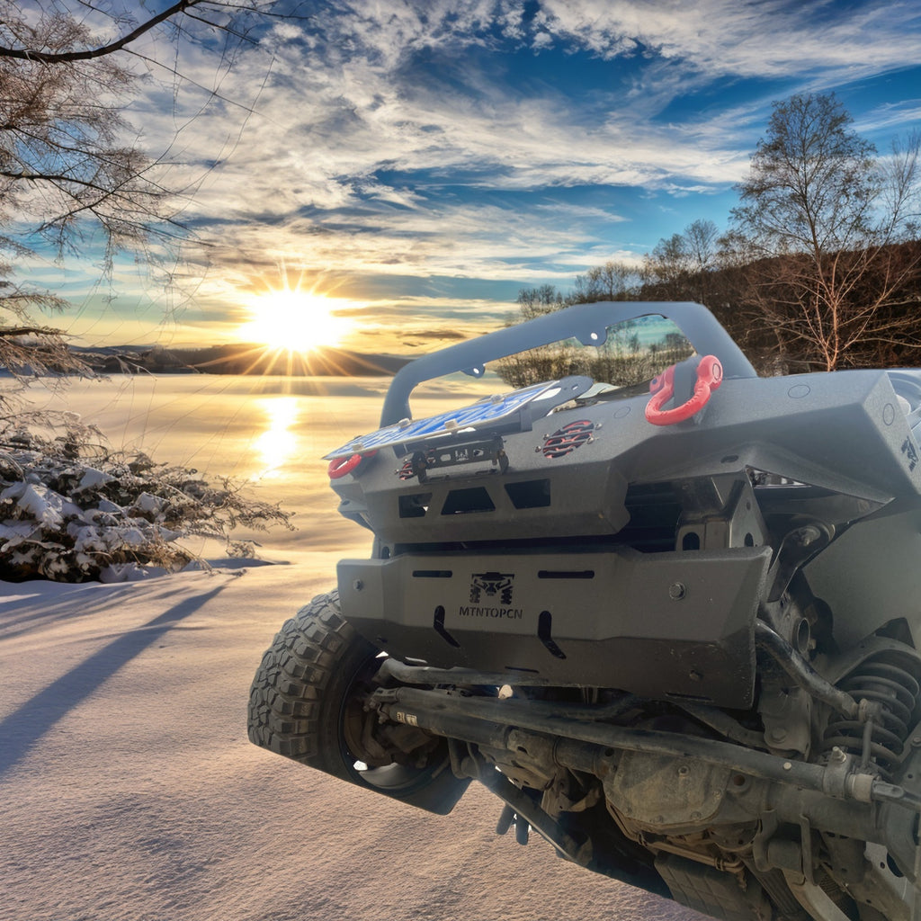 OMP Offroad Aluminum Front Skid Plate Compatible for Jeep Wrangler 2018-2024, Jeep Gladiator - Heavy Duty Gladiator bumper skid plate, Light Weight, Easy Installation