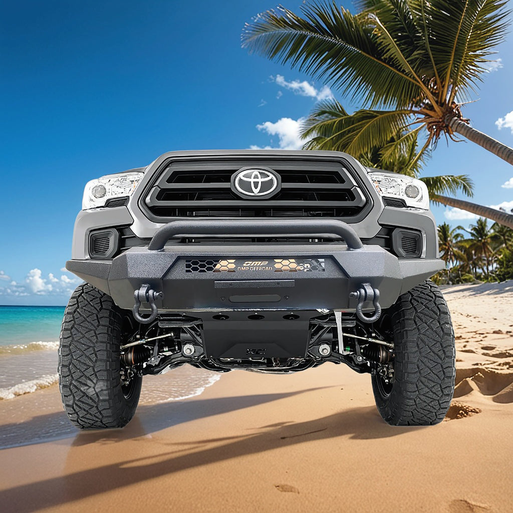 MTNTOPCN Steel Front Bumper with loop Compatible for 2016-2023 Tacoma pick up Truck