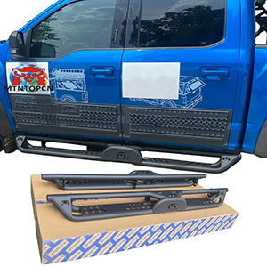 MTNTOPCN Running Boards with 2 Stairs Compatible for 2015-2024 Ford F150, 2017-2022 F250 F350 Super Duty Supercrew Cab - Enhance Your Vehicle with Durable Steel Nerf Bars