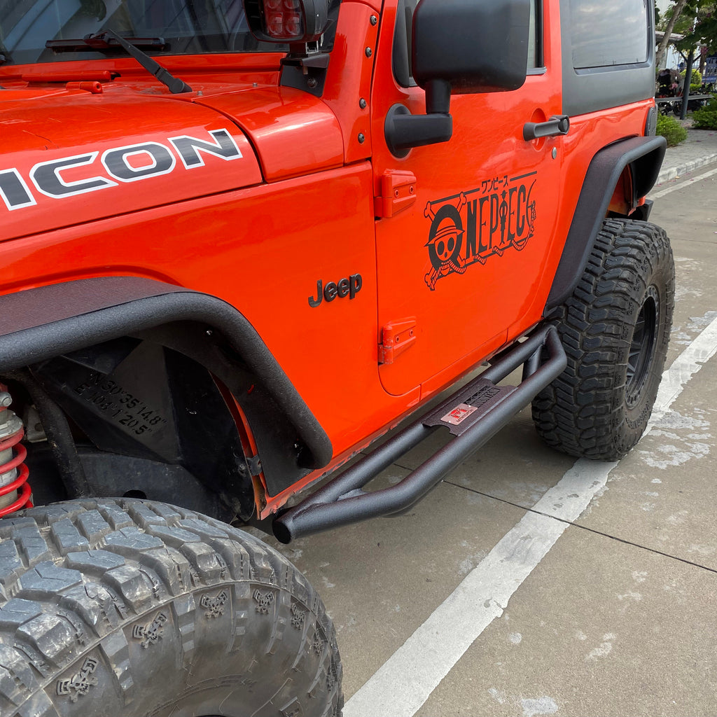 MTNTOPCN Running Boards Nerf Bars 3 Tube Side Step Bar Compatible for 2007-2018 Jeep Wrangler JK JKU 2 Door