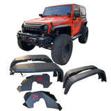 MTNTOPCN Blade Concept Design Steel Fender Flares compatible for 2007-2018 Jeep Wrangler - Enhance Your Off-Roading Experience with Superior Style and Durability (With Innder Fenders-MTN49013JK)