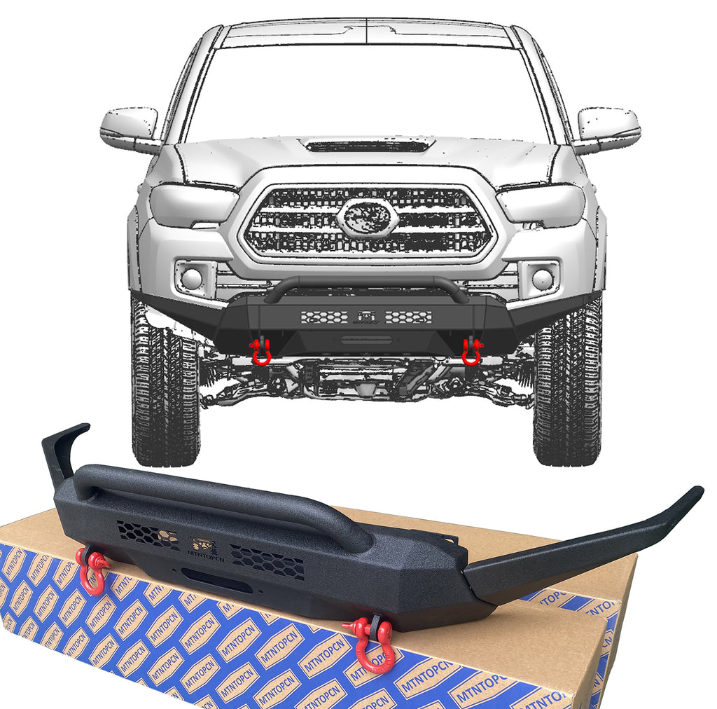 MTNTOPCN Steel Front Bumper with loop Compatible for 2016-2023 Tacoma pick up Truck
