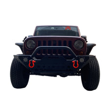 Load image into Gallery viewer, MTNTOPCN Front Bumper Compatible with 2007-2018 Jeep Wrangler JK &amp; Unlimited, Rock Crawler Bumper with Winch Plate Mounting &amp; 2 x LED Lights &amp; 2 x D-Rings Off Road