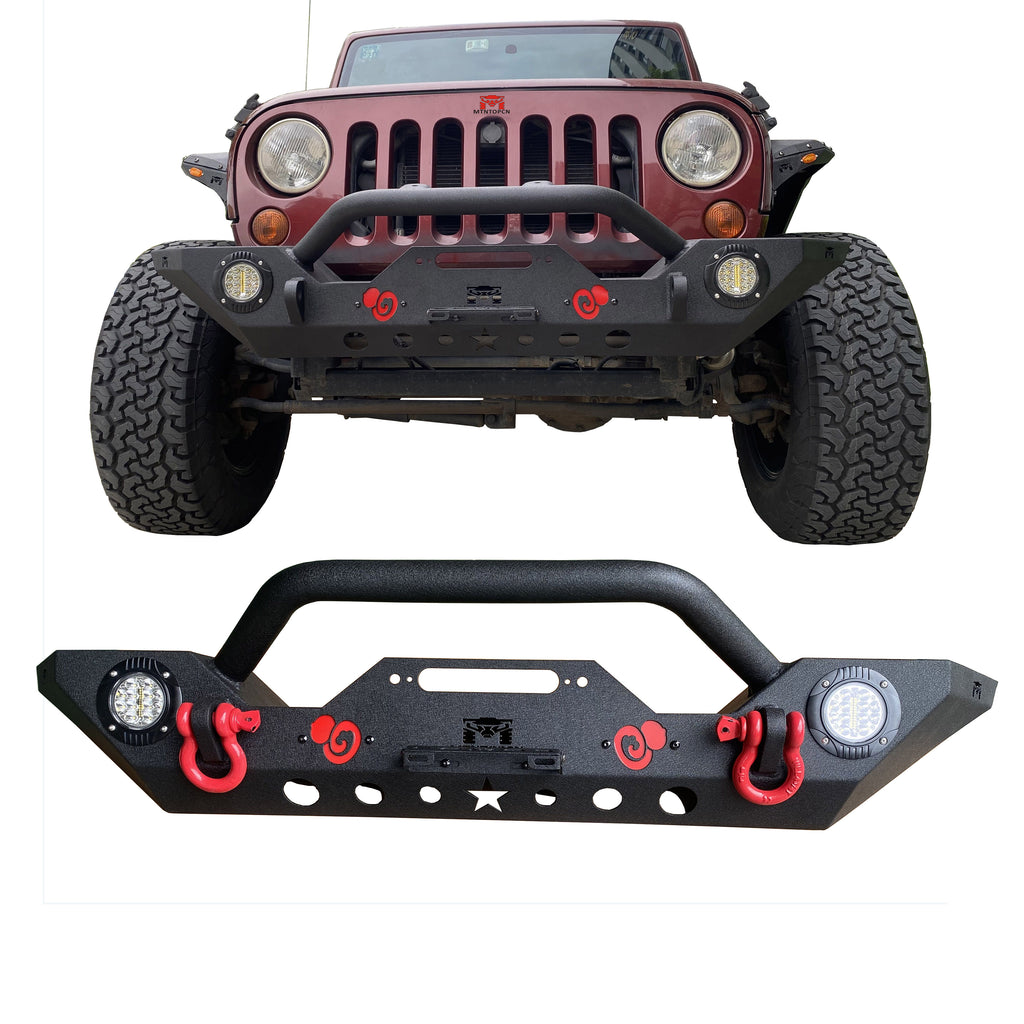 MTNTOPCN Front Bumper Compatible for Jeep Wrangler & Gladiator with Calabash Brother – Gourd Design-Upgrade Your Off-Road Experience (Small Gourd Front Bumper)