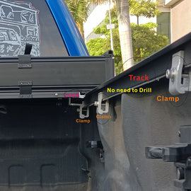 MTNTOPCN Aluminum Quad Fold Tonneau Cover Compatible for 2015-2024 Ford F150 Double Cab/Crew Cab (SuperCrew) (incl. Raptor/Lightning) 5' 7