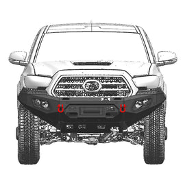 MTNTOPCN Front Bumper Full Size Compatible for Toyota Tacoma 2016-2023 with 2 Fog lamp and 2 LED