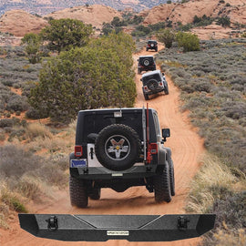 MTNTOPCN Rear Bumper Compatible for Jeep Wrangler JK JKU 2007-2018